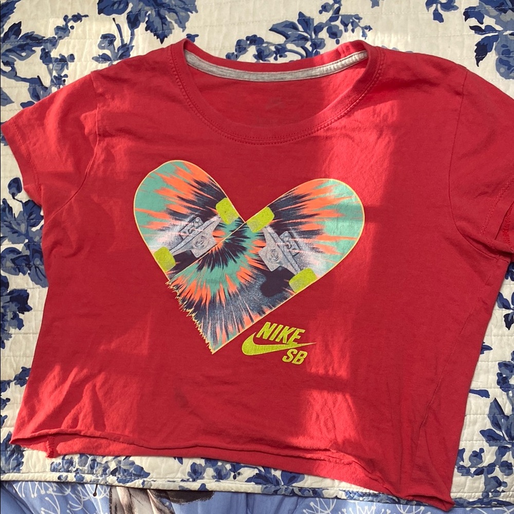Nike Red Short Sleeve Tee with Bold Graphics
